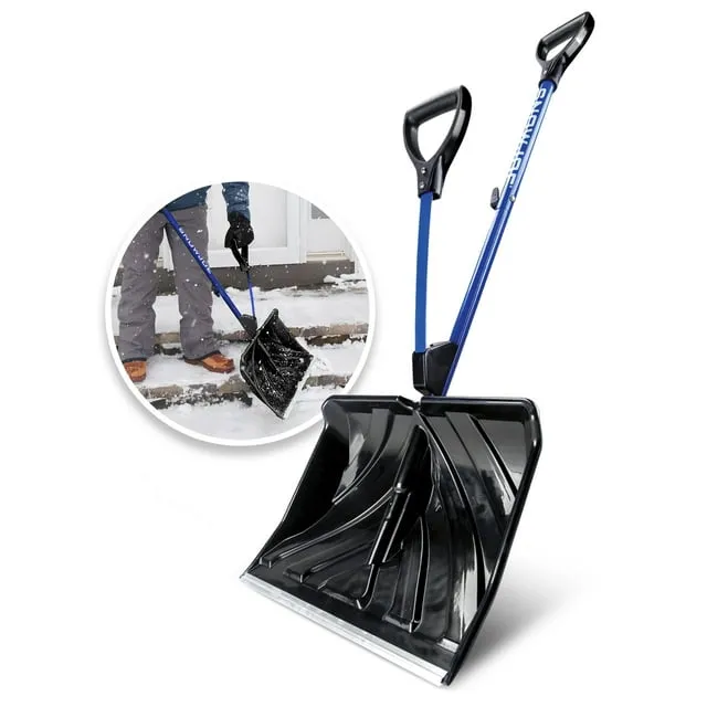 Snow Joe Shovelution Strain-Reducing Snow Shovel, 20-inch Poly Blade, Spring Assisted Handle