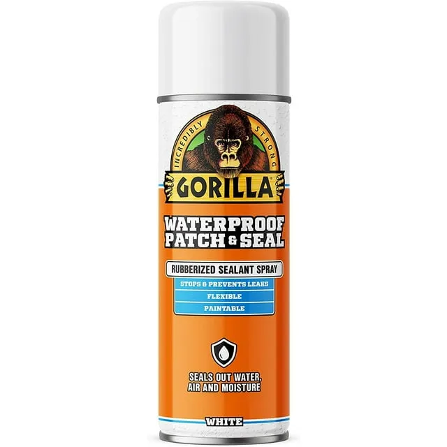 Gorilla Waterproof Patch & Seal Spray, White, 14 Ounces, (Pack of 1)