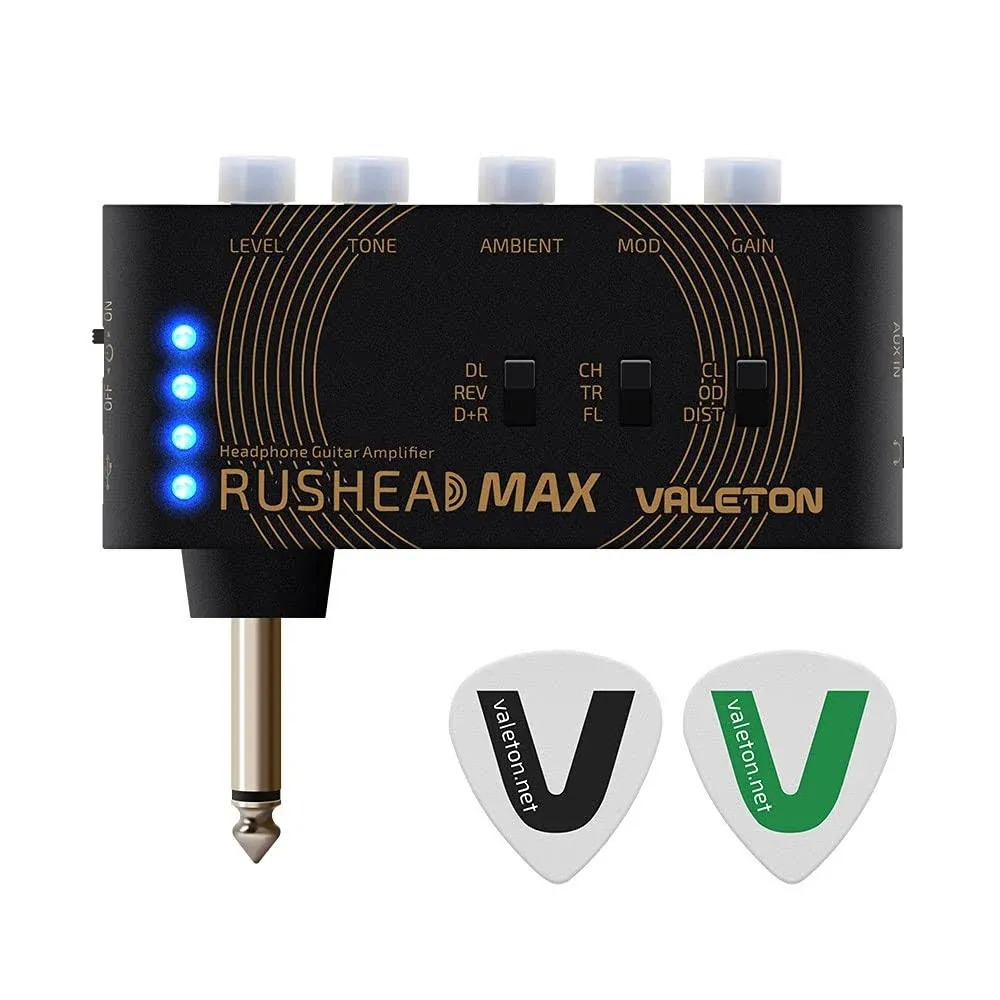 Valeton Guitar Headphone Amplifier Multi Effects Pocket Rechargeable Rushead Max