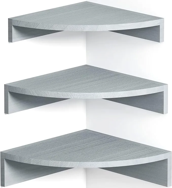 Latitude Run Set of 3 Floating Corner Shelf Wall Mount