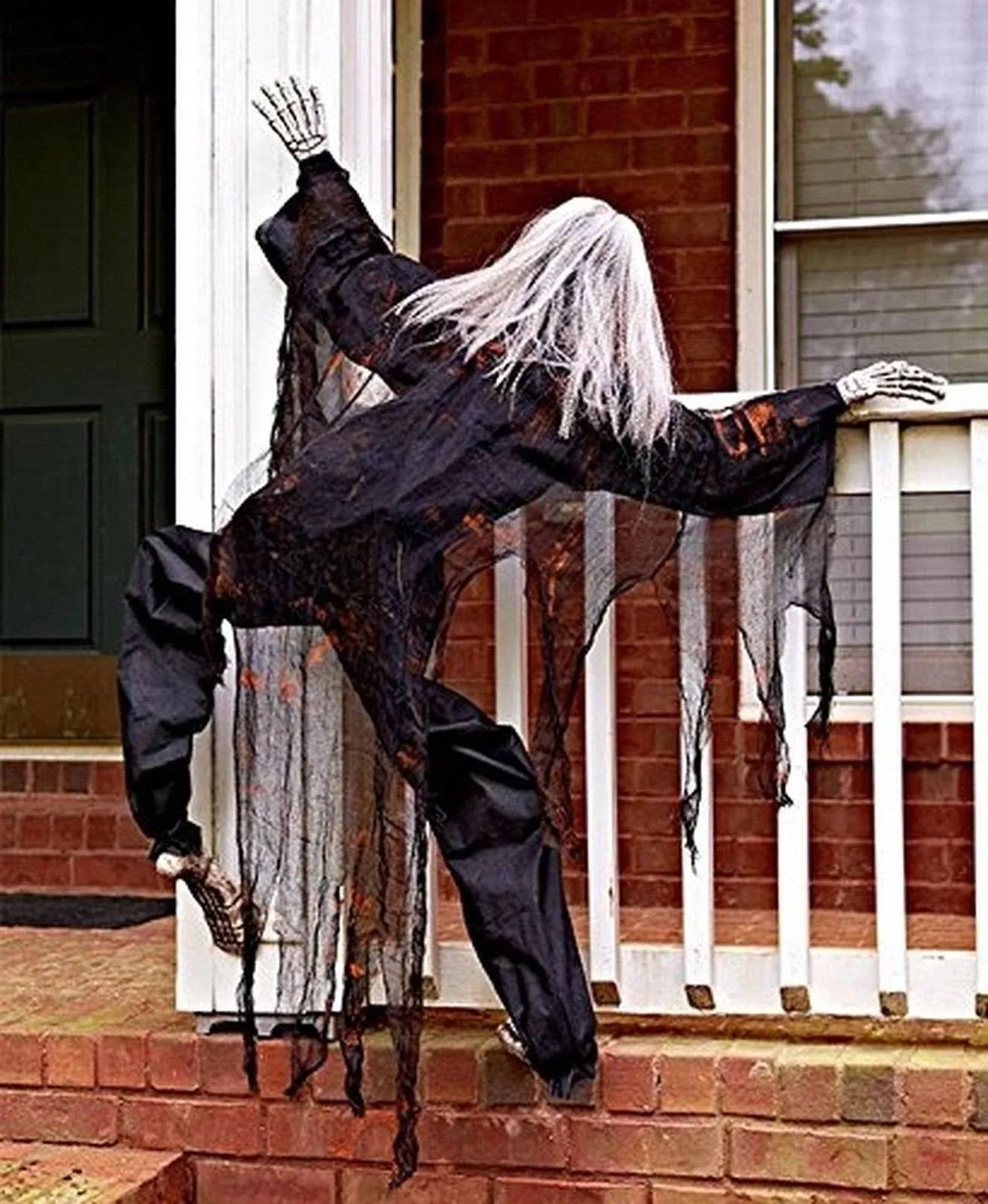 KNL 63&#034; Life Size Climbing Zombies Halloween Haunted House Prop Decor (Black)