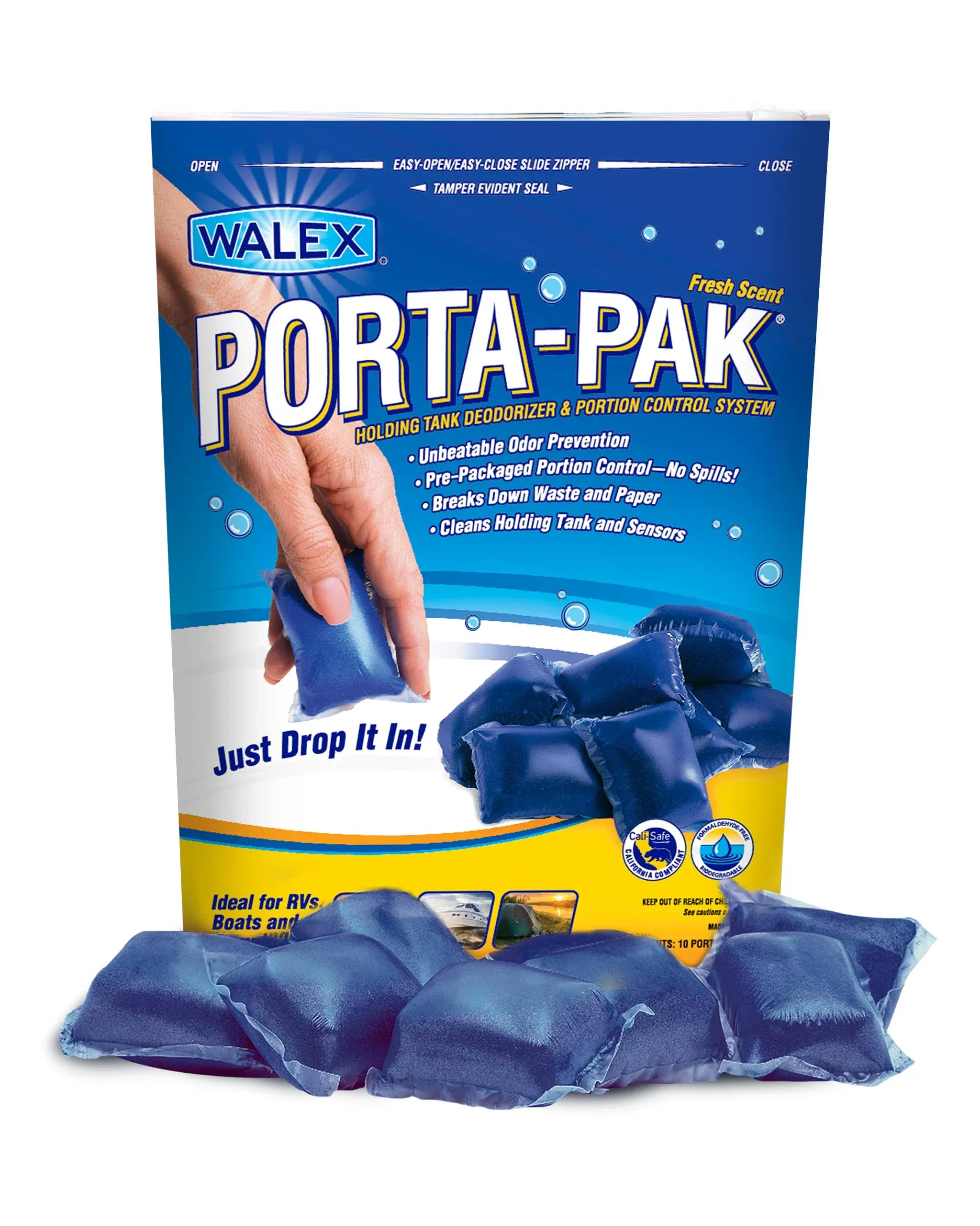 Walex Porta-Pak Holding Tank Deodorizer, 10/Bag