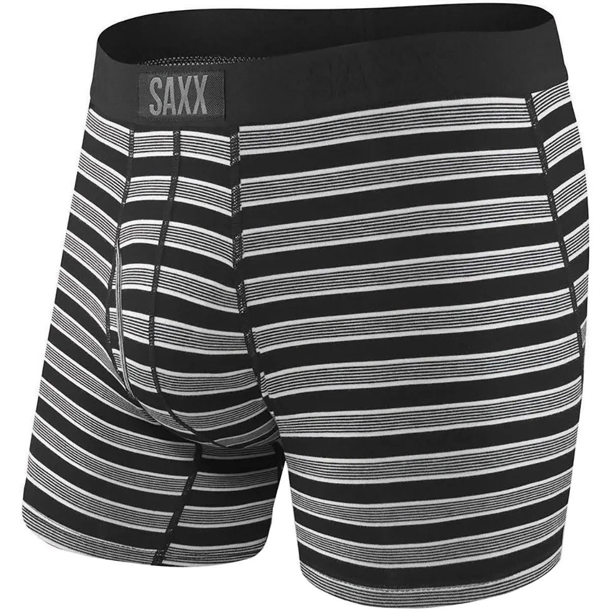 Ultra Super Soft Boxer Brief - Black Crew Stripe | SAXX Underwear