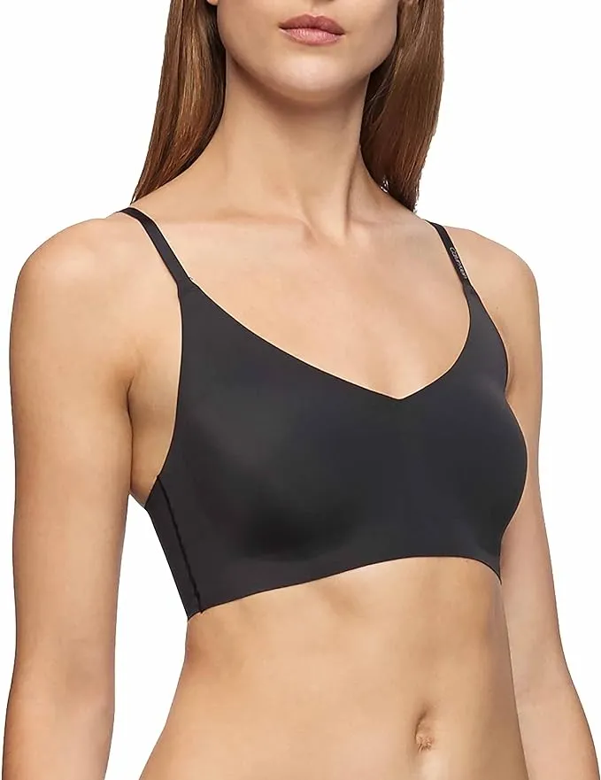 Calvin Klein Women's Invisibles Lightly Lined Triangle Bralette - Black - S