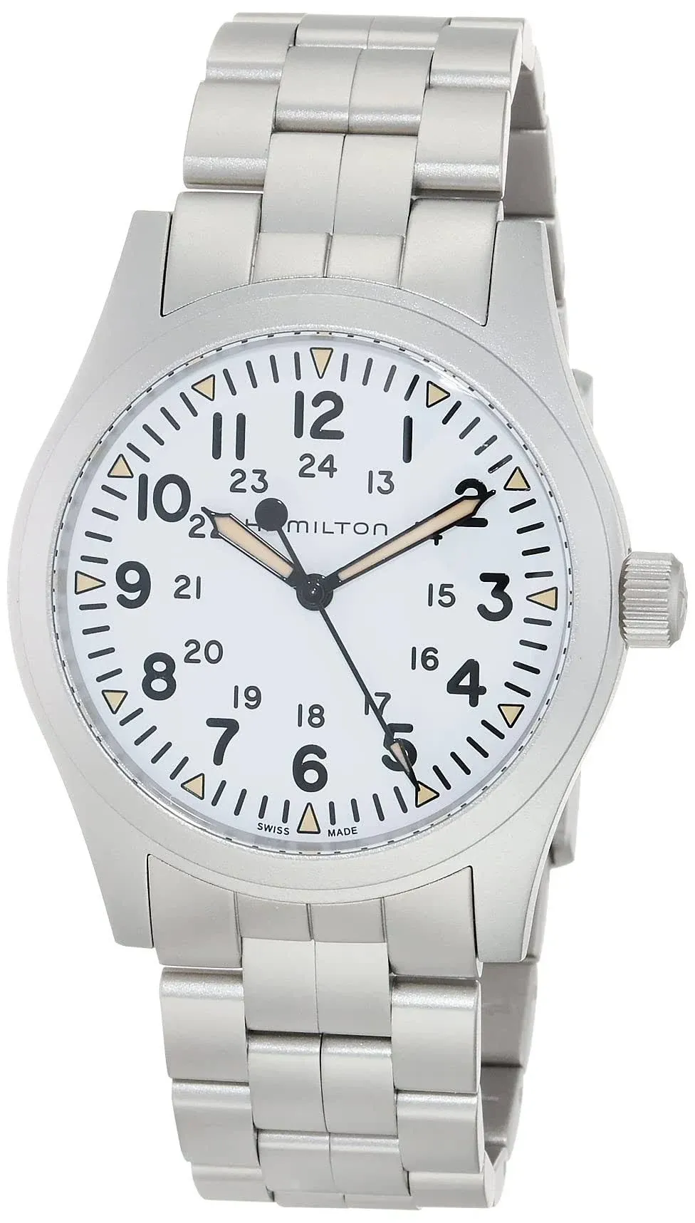 Hamilton Khaki Field Mechanical White Dial Steel Men's Watch