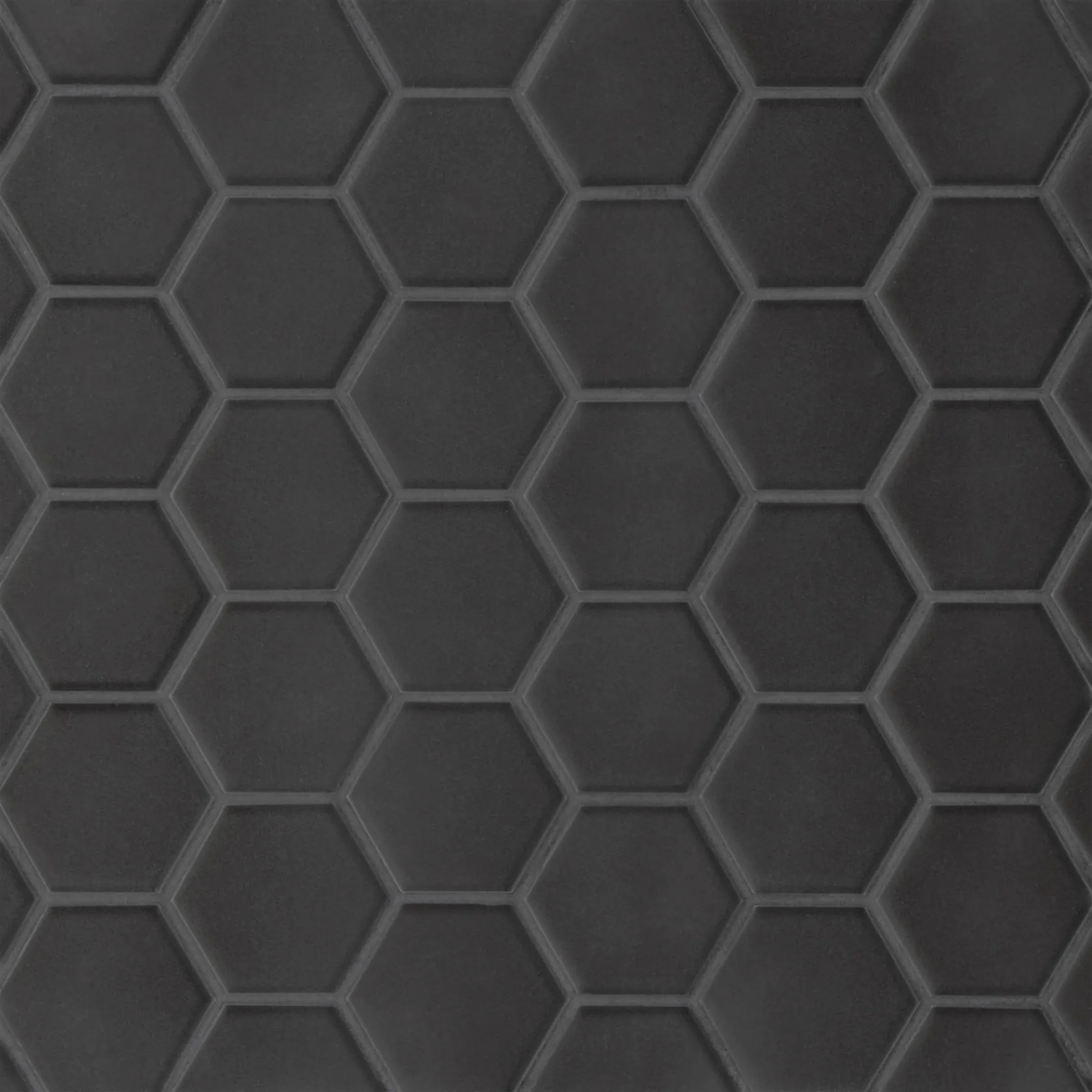 Le Cafe 2" x 2" Hexagon Matte Porcelain Mosaic Tile in Black by Bedrosian Tile ...