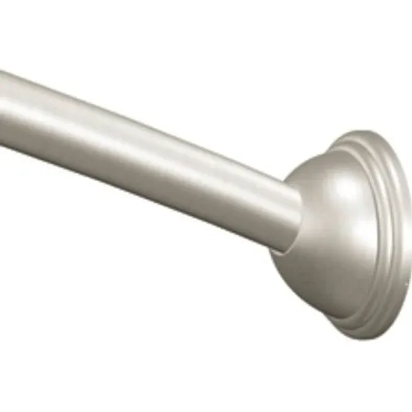 60 in. Curved Shower Rod with Pivoting Flanges in Chrome