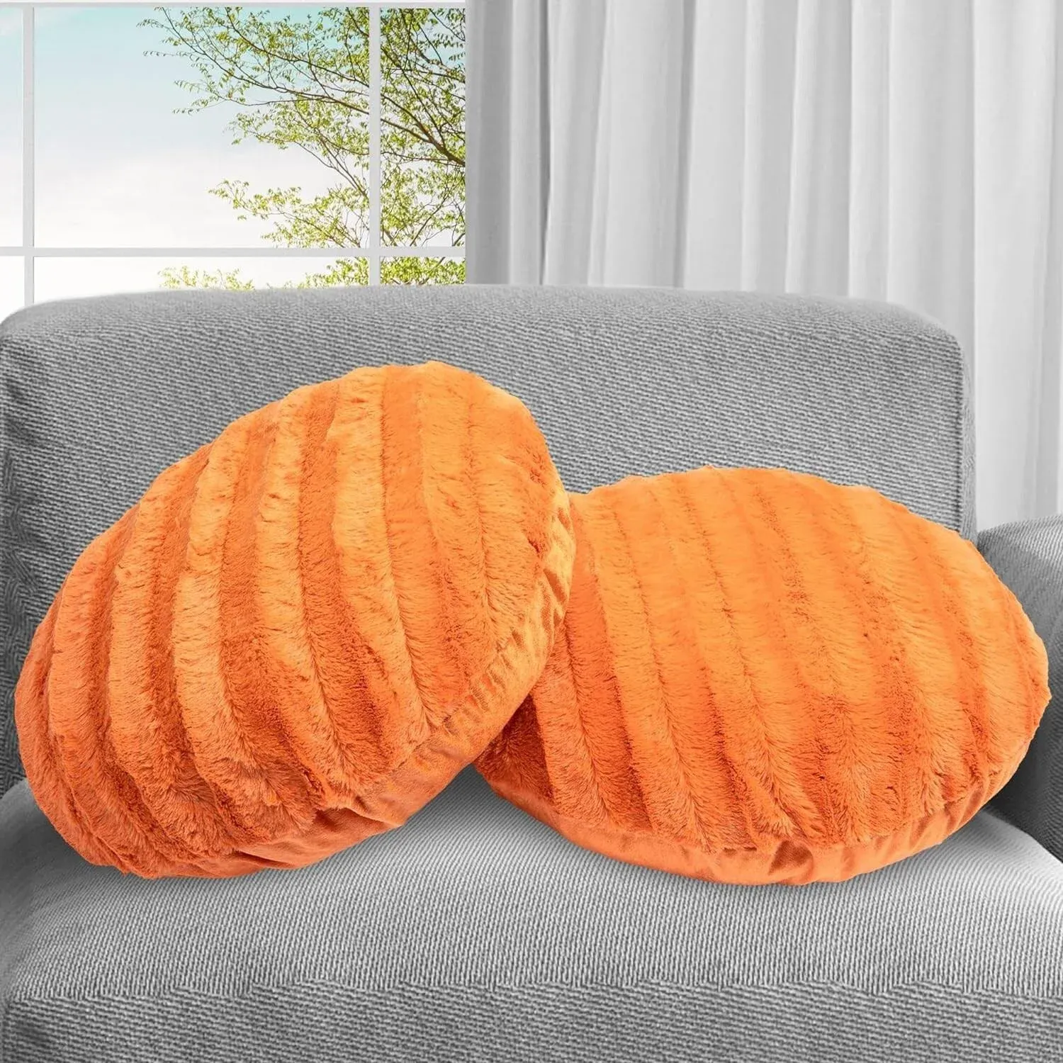 Cheer Collection® 18-Inch Ultra Soft Round Throw Pillows (Set of 2)