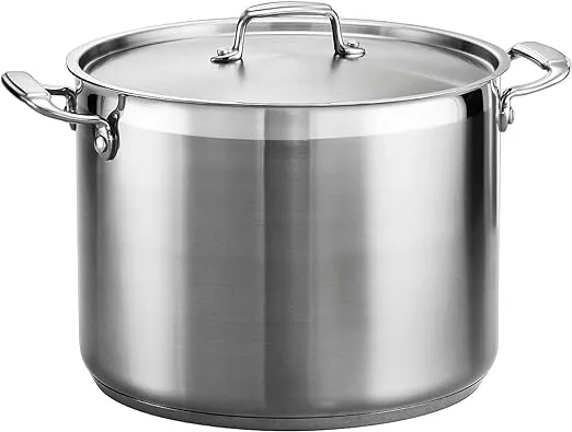 Tramontina Covered Stock Pot Gourmet Stainless 16-Quart, Steel