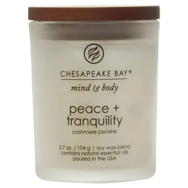 Chesapeake Bay Candle Peace & Tranquility Cashmere Jasmine Fragranced Jar Candle ...