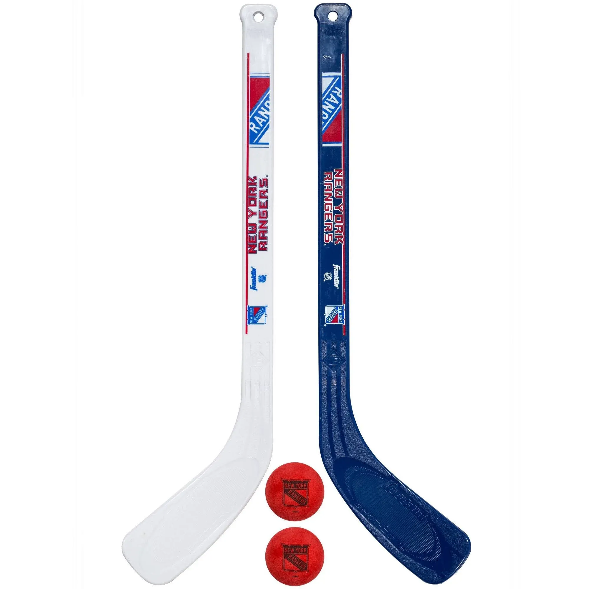 Franklin Sports NHL Mini Hockey Stick Set - NHL Team Knee Hockey Stick and Ball Set - Two Player Stick Set - Great Toy for Kids