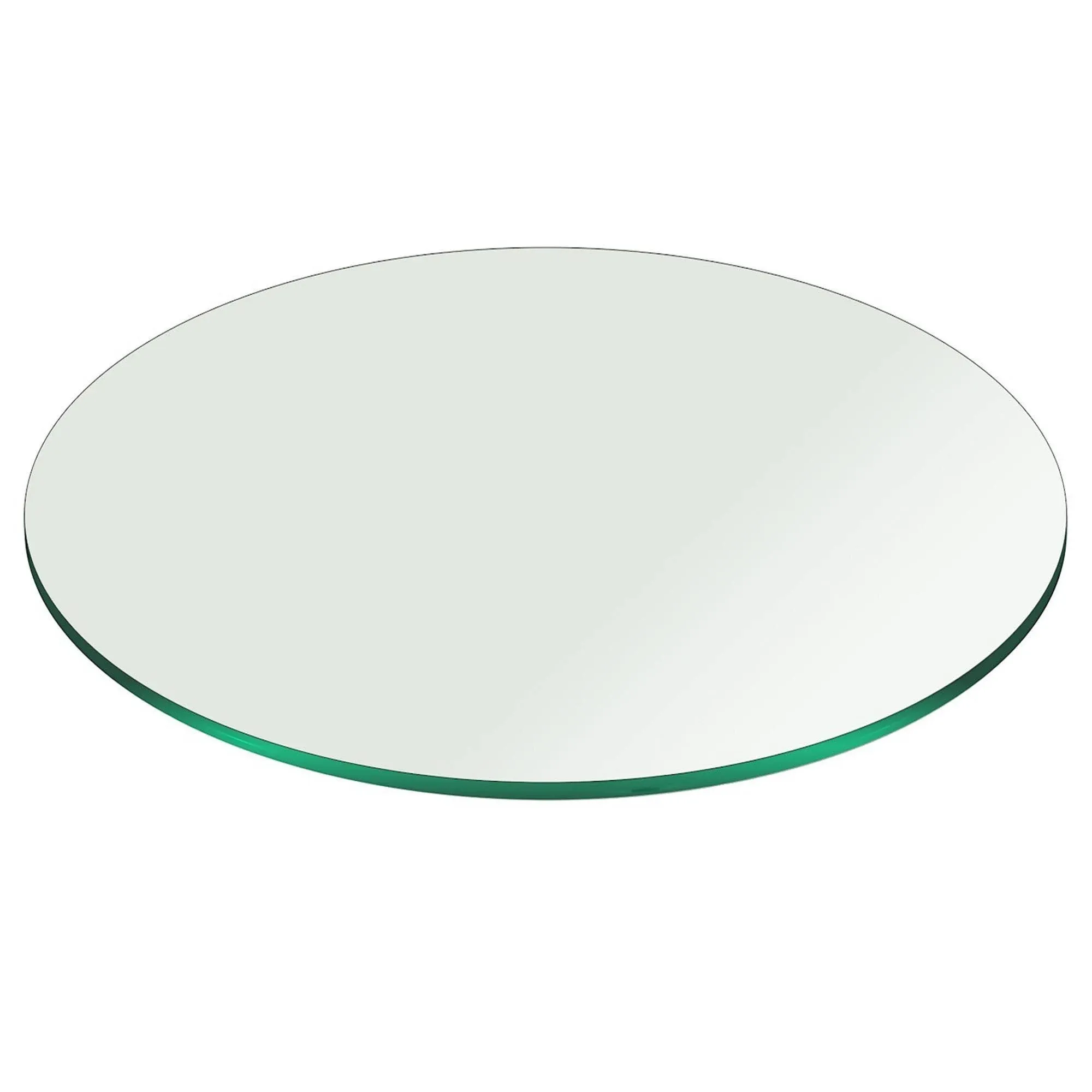 Fab Glass and Mirror Round 3/8 inch Thick Pencil Polish Tempered Glass Table Top