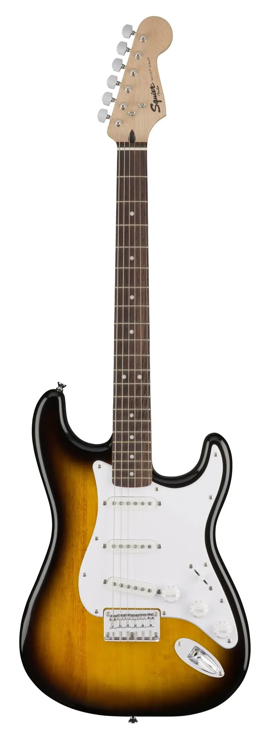 Squier Bullet Stratocaster HT HSS Electric Guitar, Brown Sunburst, Laurel Fingerboard