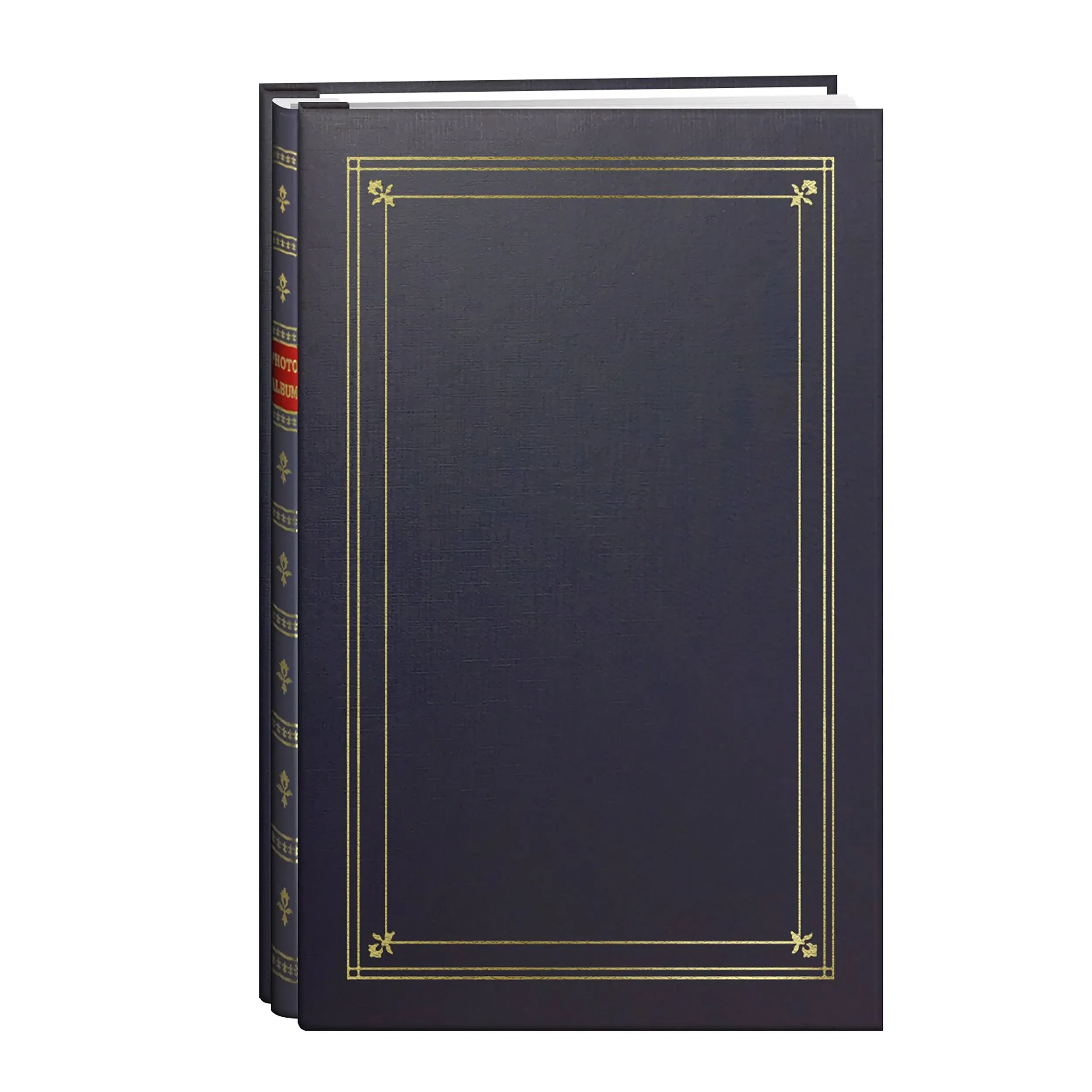 Pioneer Photo 200-Pocket Post Bound Bay Blue Leatherette Photo Album with Gol...