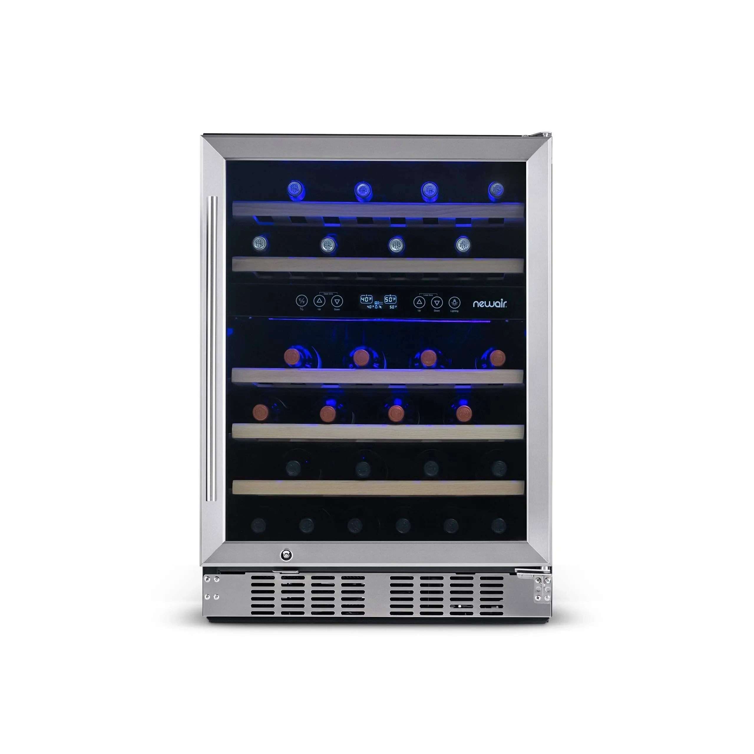 NewAir 46 Bottle Dual Zone Built-in Compressor Wine Cooler - Stainless Steel AWR-460DB