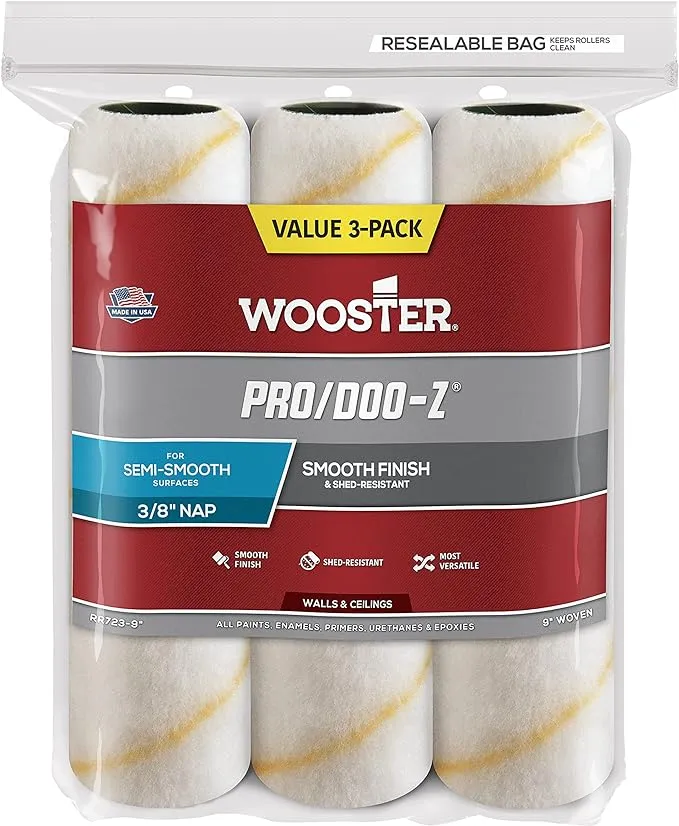 Wooster Pro/Doo-Z 3/8" Nap Roller Cover 3-Pack