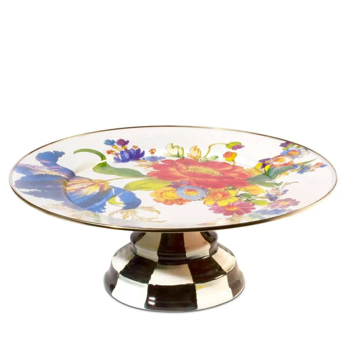 Large Flower Market Pedestal Platter