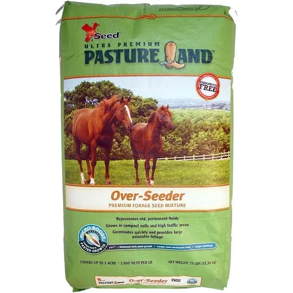 X-Seed 440FS0021UCT18<wbr/>5 Land Over-Seeder Pasture Forage Seed, 25-Pound , Green