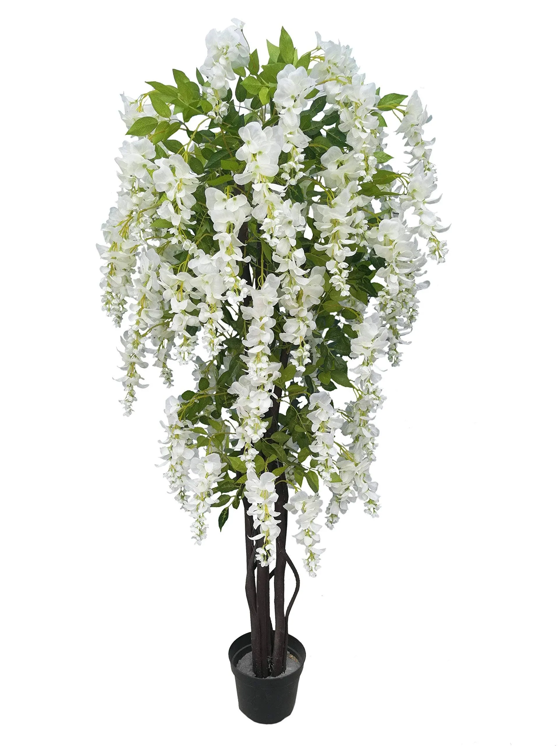 6 Feet Gorgeous and Dense Blooming Wisteria Artificial Tree, Cream White, Pre-Po