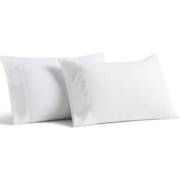 Cosy House Collection Luxury Rayon Derived from Bamboo Blend Ultra Soft Pillow Cases - Cooling & Breathable - Set of 2 Pillowcases with Envelope Closure (Standard, White)