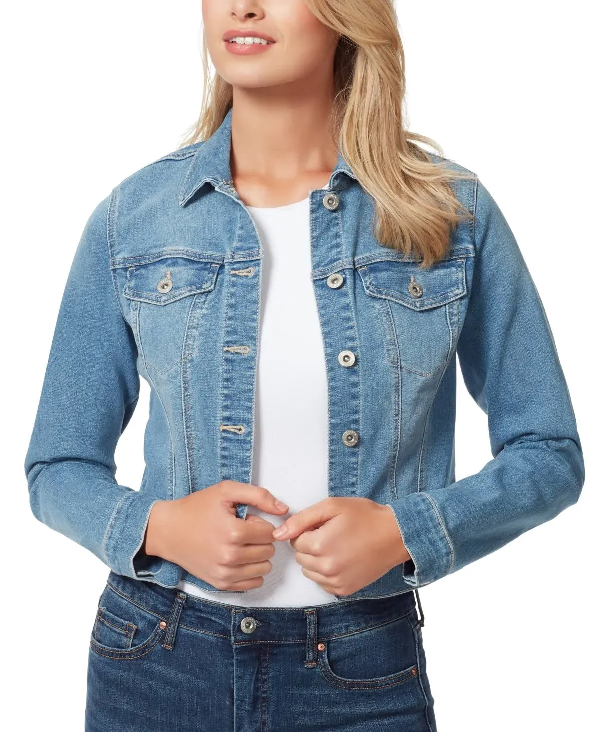 Jessica Simpson Womens Plus Denim Stretch Denim Jacket