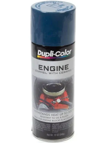 Dupli-Color DE1609 Engine Enamel Spray Paint with Ceramic - Chevrolet Blue - 12 oz Aerosol Can