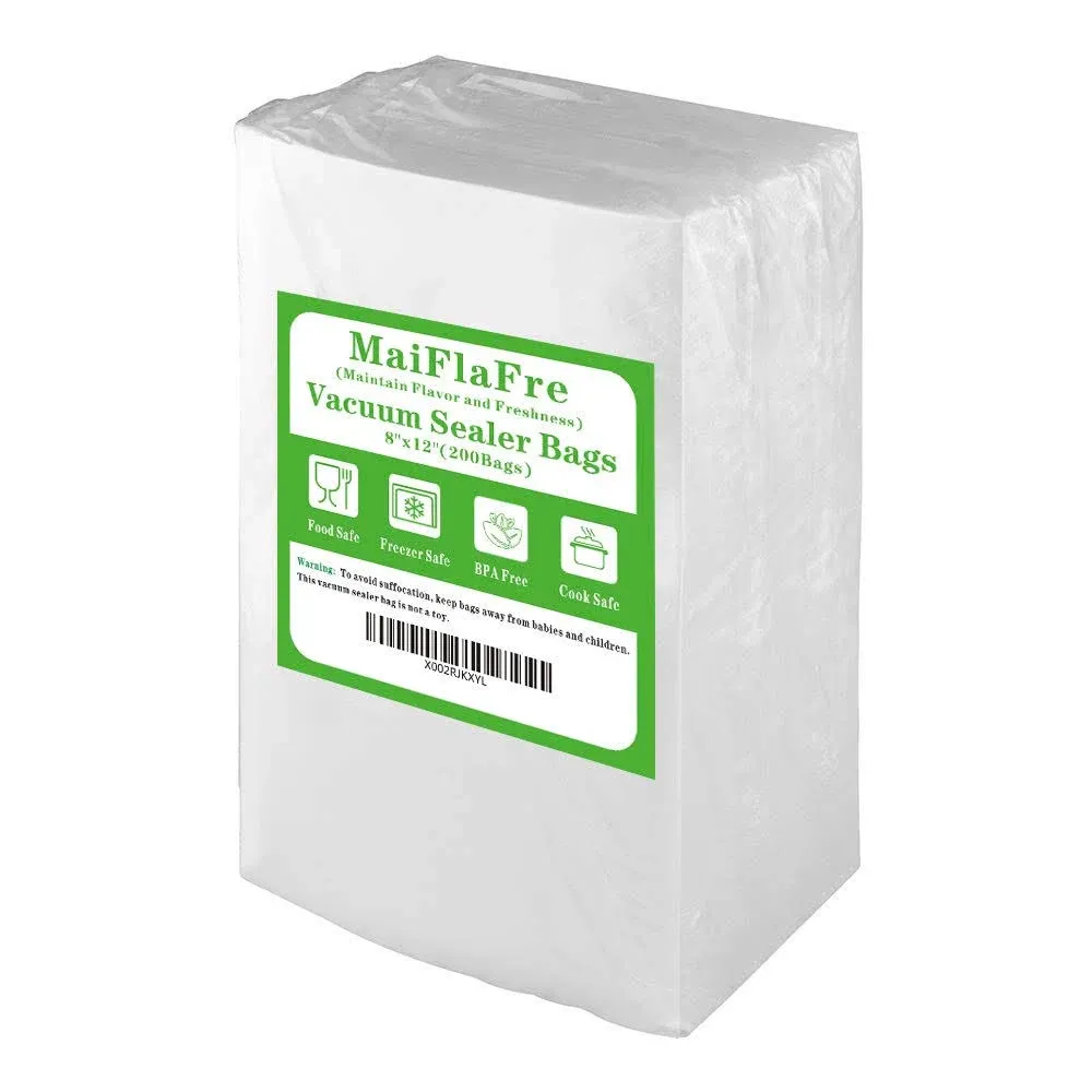 MaiFlaFre 200 Quart 8x12 Vacuum Sealer Bags