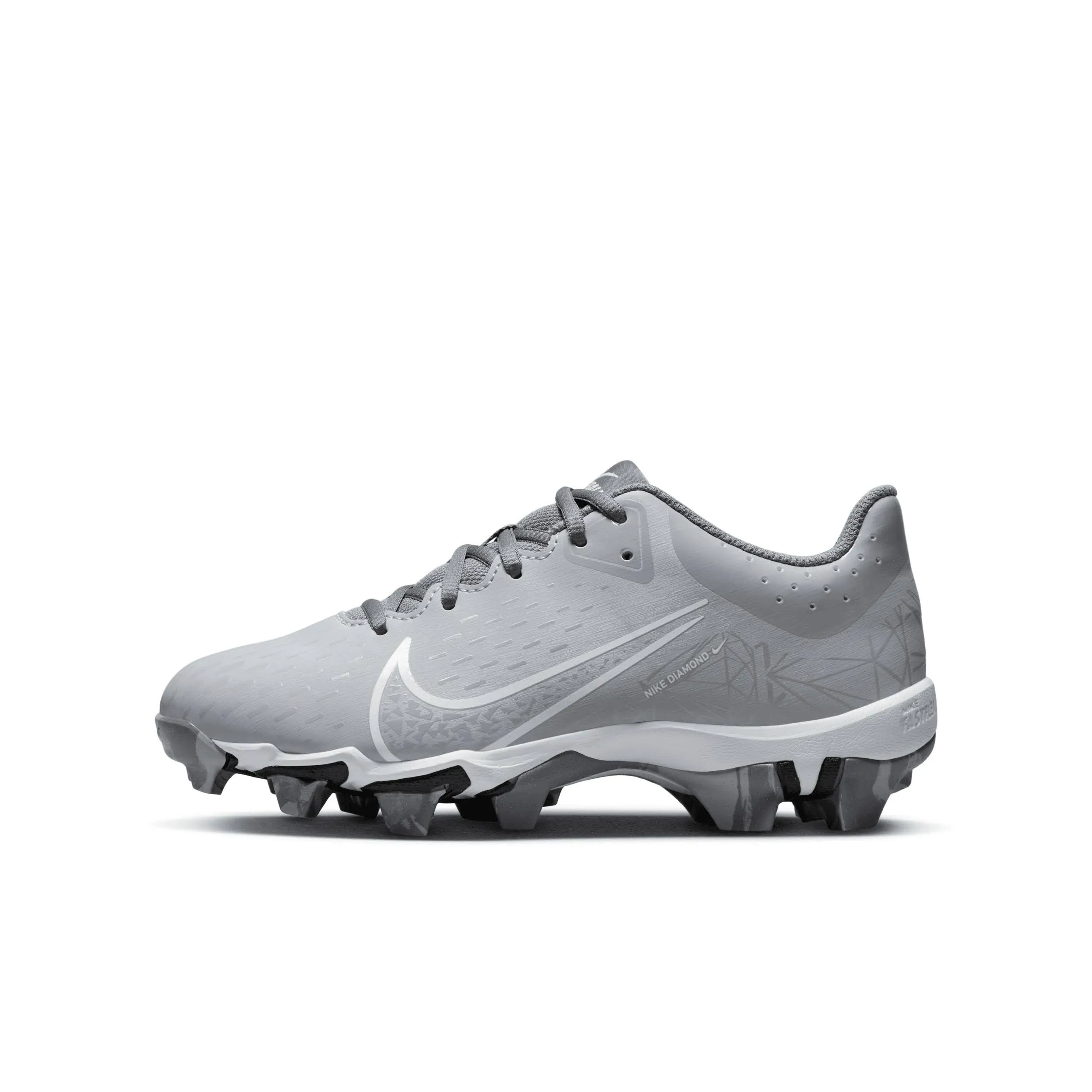 Nike Hyperdiamond 4 Keystone (gs) Kids Softball Cleats (6 Big Kid, Wolf Grey/White-Cool Grey, Numeric_6)