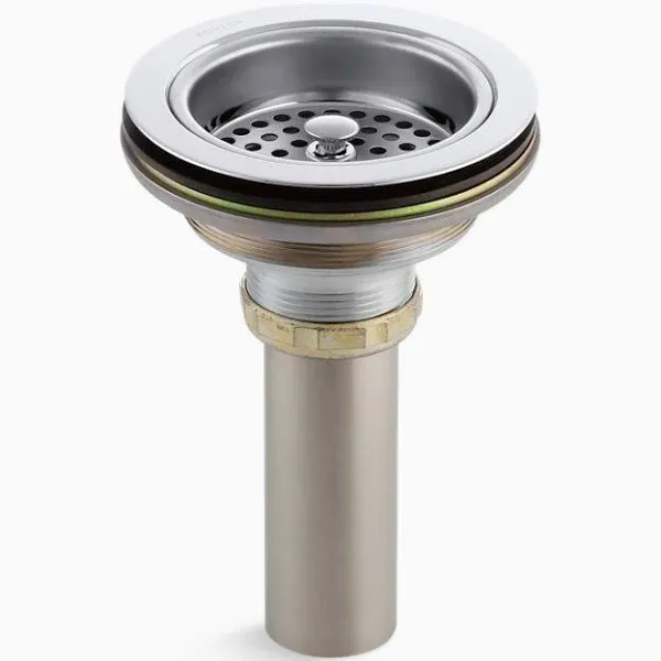 Kohler K-8801-VS Vibrant Stainless Duostrainer Sink Strainer with Tailpiece