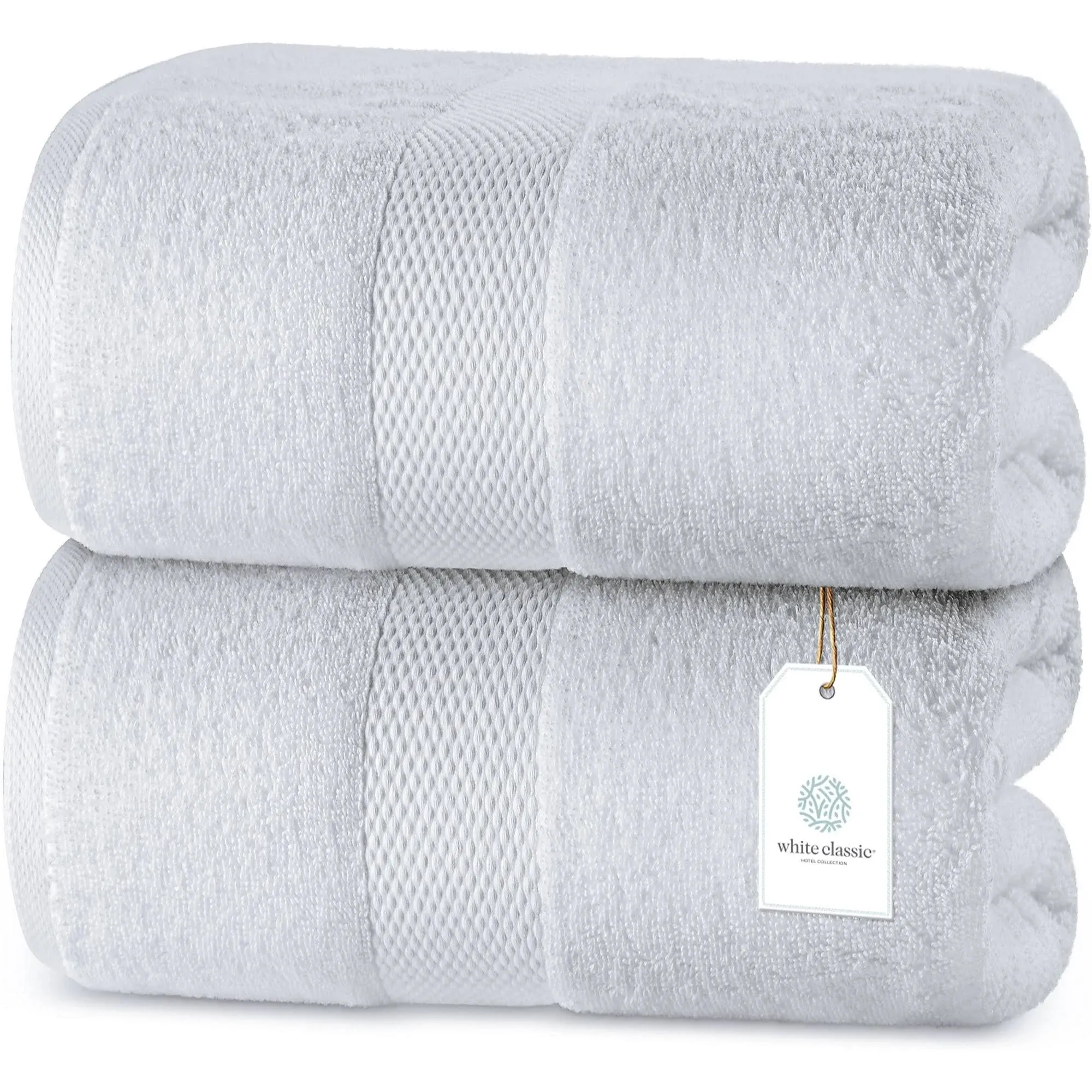 Bath Sheet Towels Extra Large 35x70 Inch | 2 Pack, White Luxury Highly Absorb