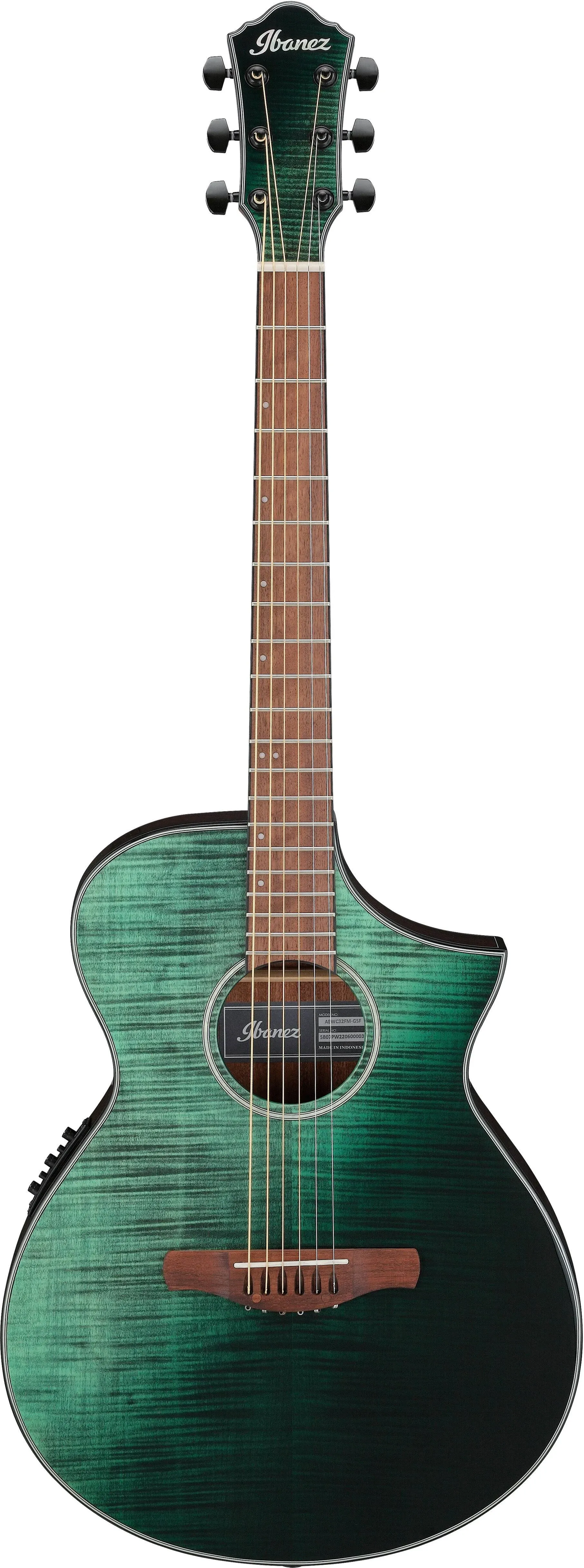 Ibanez AEWC32FMGSF Acoustic-Electric Guitar - Dark Green Sunset Fade