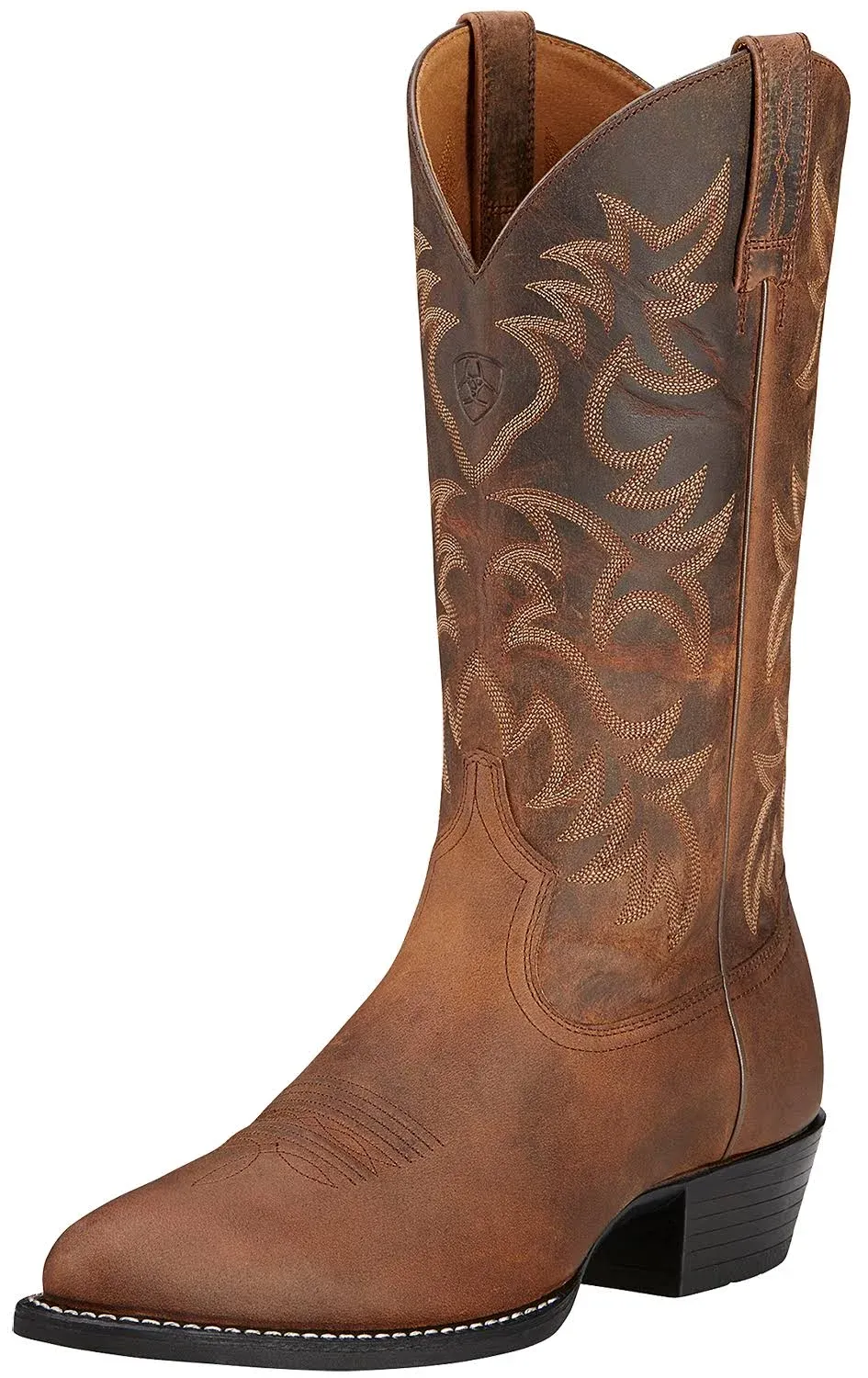 Ariat Heritage Western R-Toe Cowboy Boots for Men - Distressed Brown - 11 M