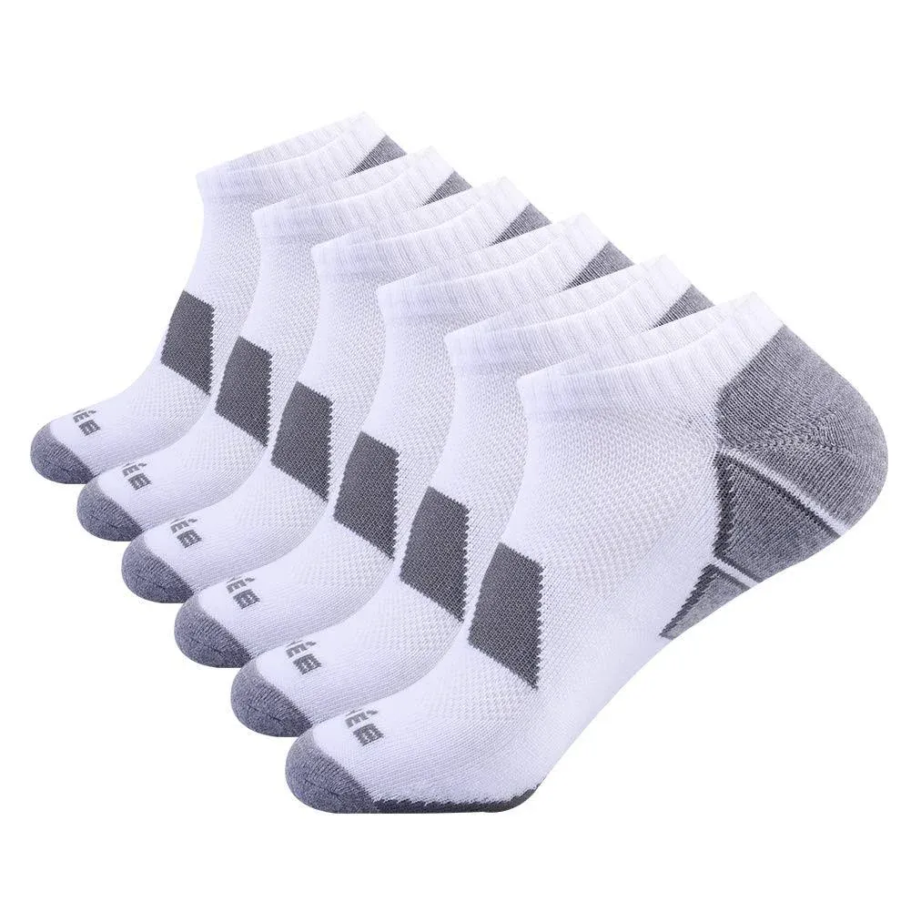 JOYNÉE Men’s Athletic Socks Low Cut Cushion Running Socks Breathable Comfort for Sports 6 Pack