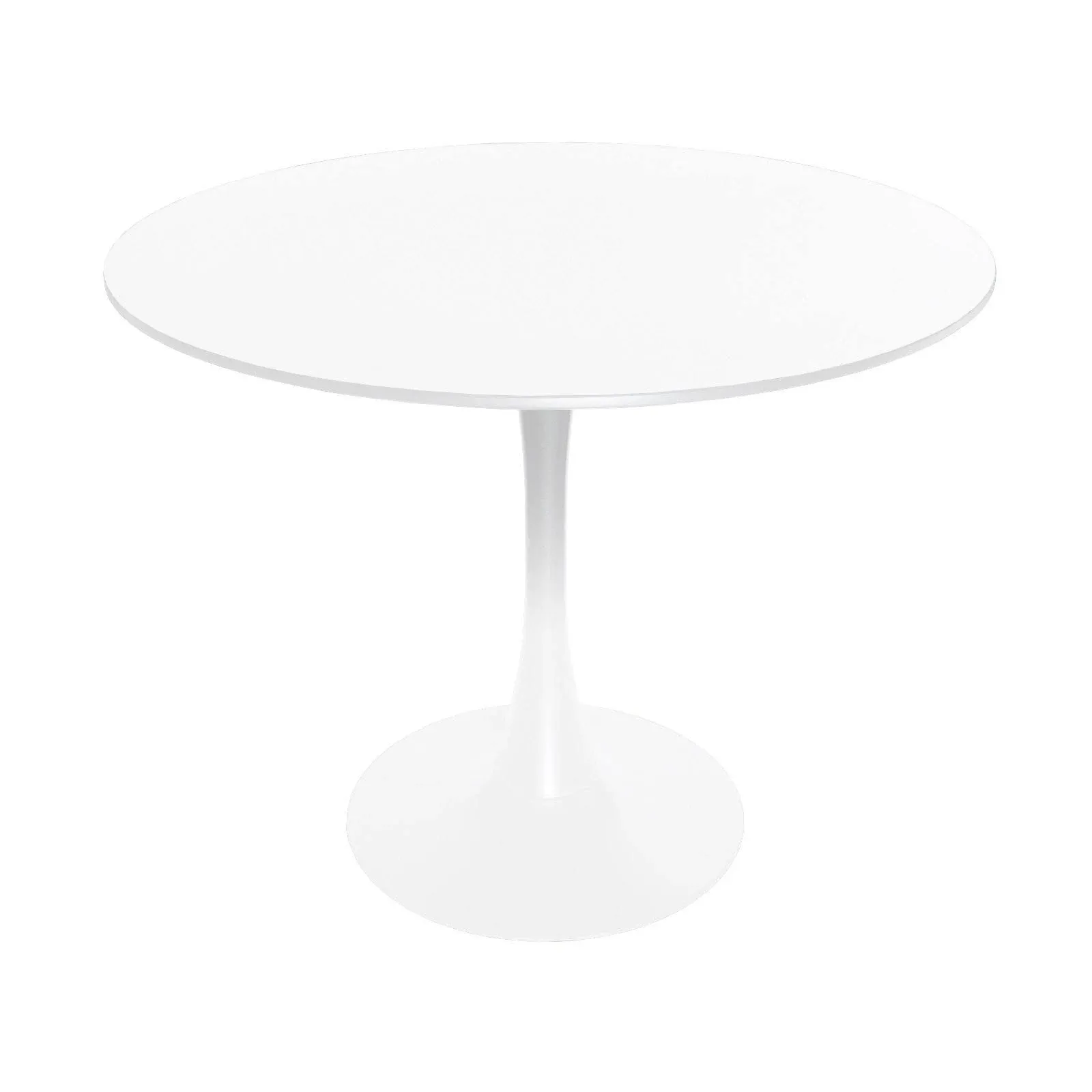 LeisureMod Bristol Mid-Century Modern Round Table with Wood Top and Iron Pedestal ...