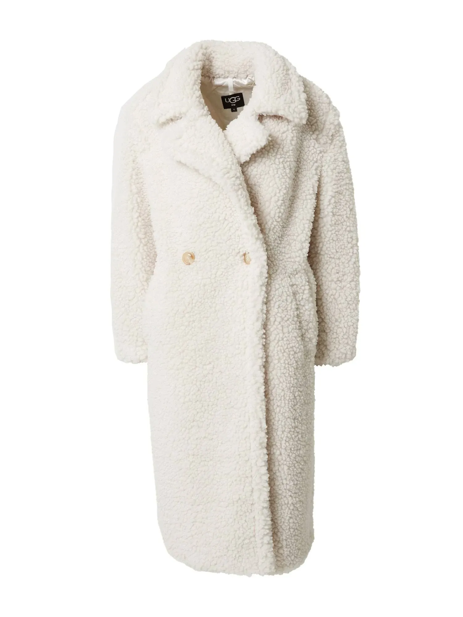 Ugg Women's Gertrude Long Teddy Coat, Winter White, M