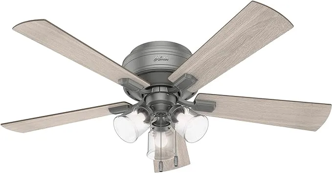 Hunter - 52" Ceiling Fan - Crestfield Matte Silver