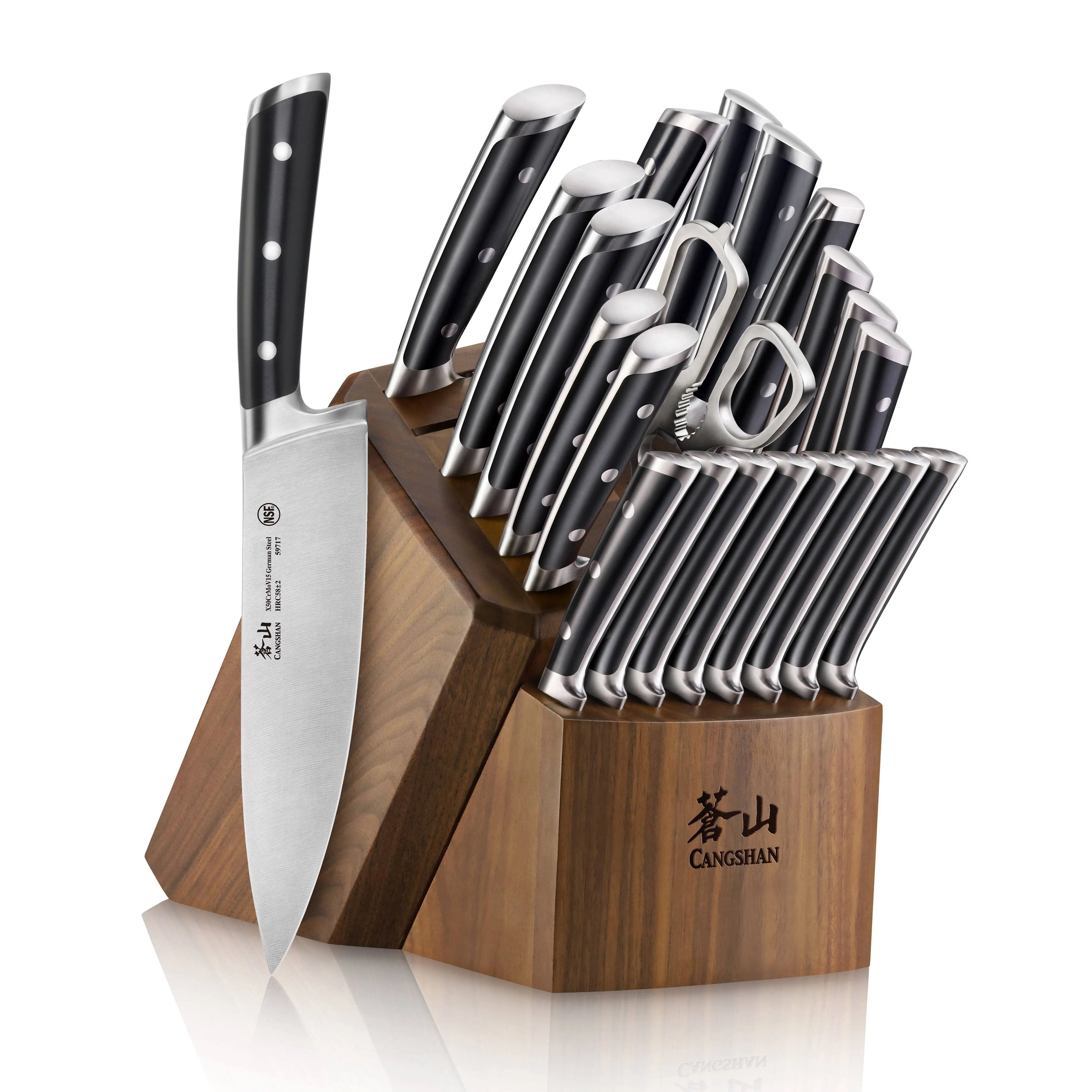 23-piece Knife Block Set, Olympus Series German Steel Forged by Cangshan