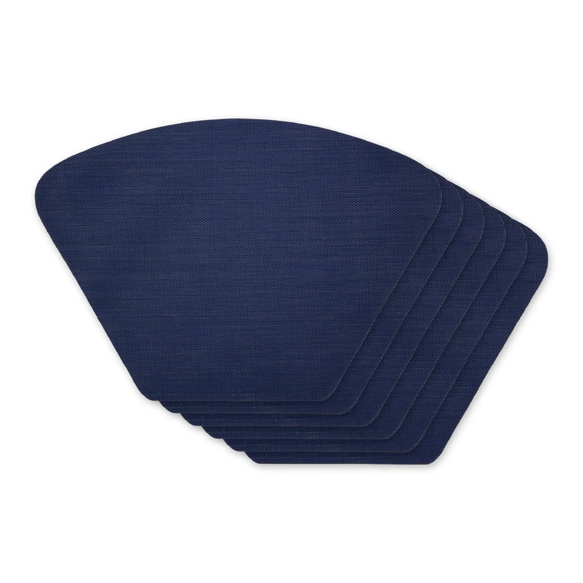 Nautical Blue Solid Round Polyester Table Placemat (Set of 6)