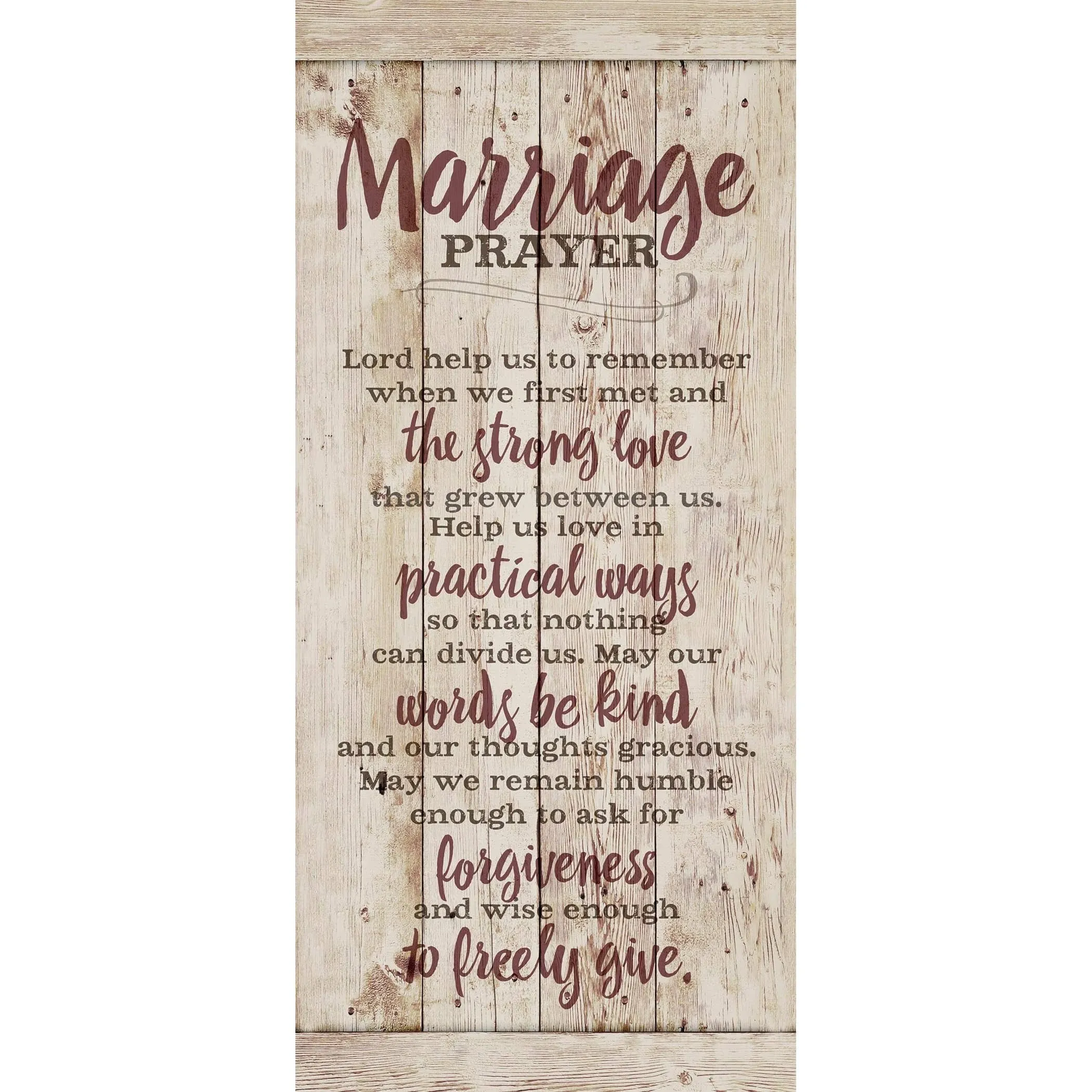 DEXSA Marriage Prayer Wood Plaque - Made in the USA - 5.5x12 - Classy Frame Wall Hanging Decoration | Lord, Help us to Remember When we First met | Christian Family Religious Home Decor Saying