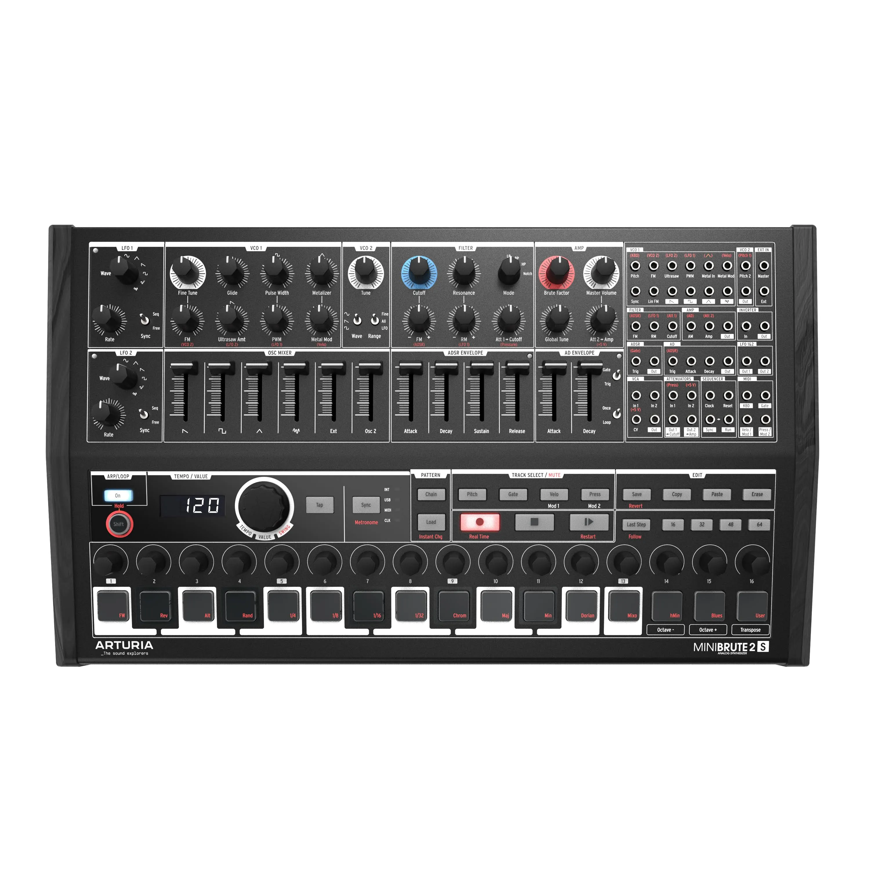 Arturia MiniBrute 2S Noir Semi-Modular Analog Synthesizer