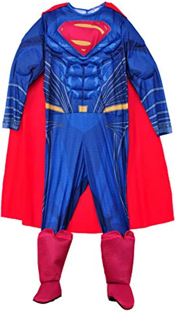 Superman Justice League Superhero Fancy Dress Up Halloween Deluxe Adult Costume