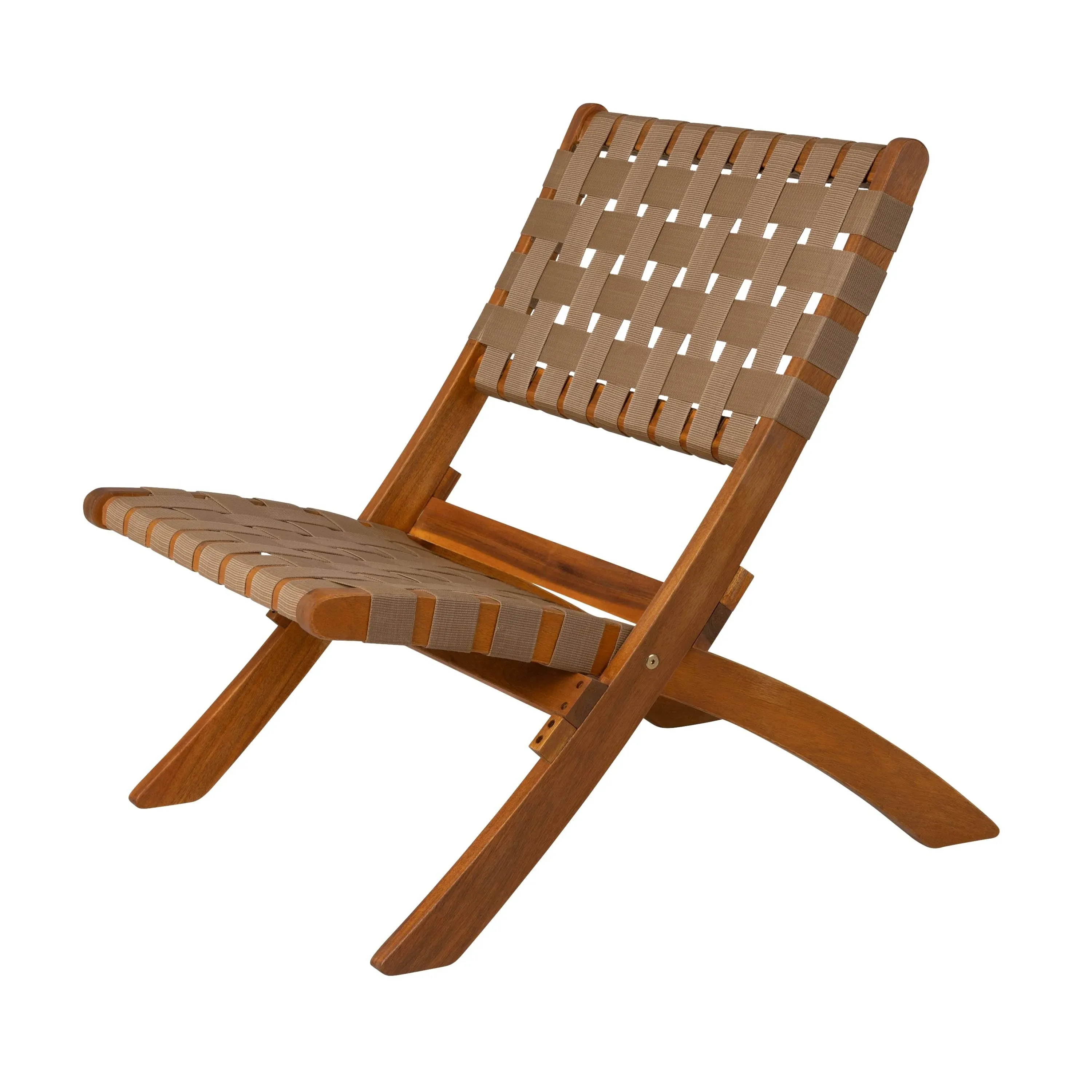 BALKENE HOME Folding Lawn Chair 24&#034; W, Armless Without Cushion In Brown/Rust