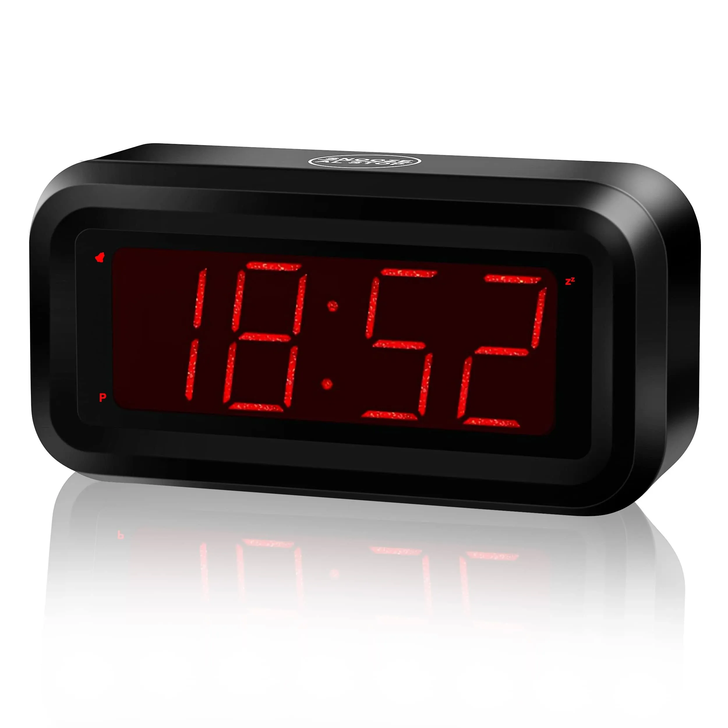 KWANWA Reloj despertador, reloj digital, reloj de pared pequeño, funciona con pilas, brillo LED ajustable de 3 niveles, modelo de noche tenue, 12/24 horas, inalámbrico, pantalla de dígitos constante de 1.2 pulgadas para dormitorio/viaje