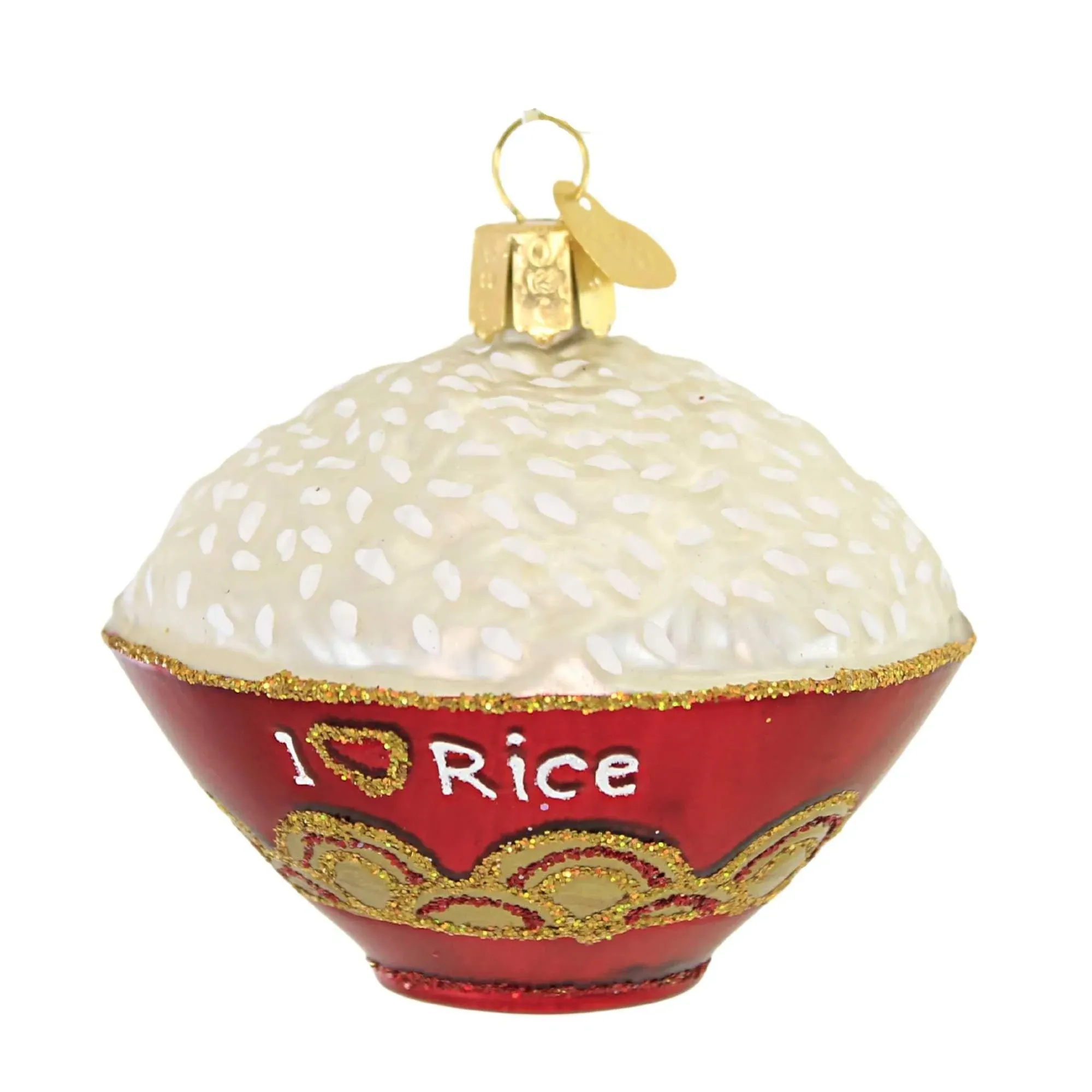 Bowl Of Rice Glass Ornament, 3 x 2 5/8", OWC# 32511