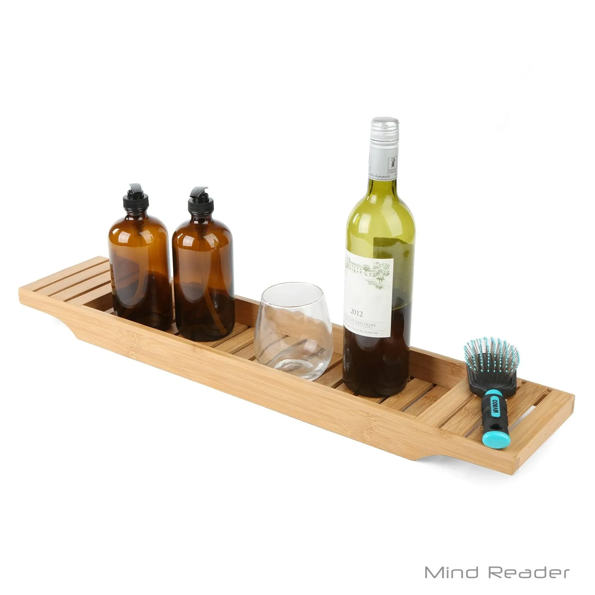 Freestanding Bathtub Caddy Tray in Bamboo