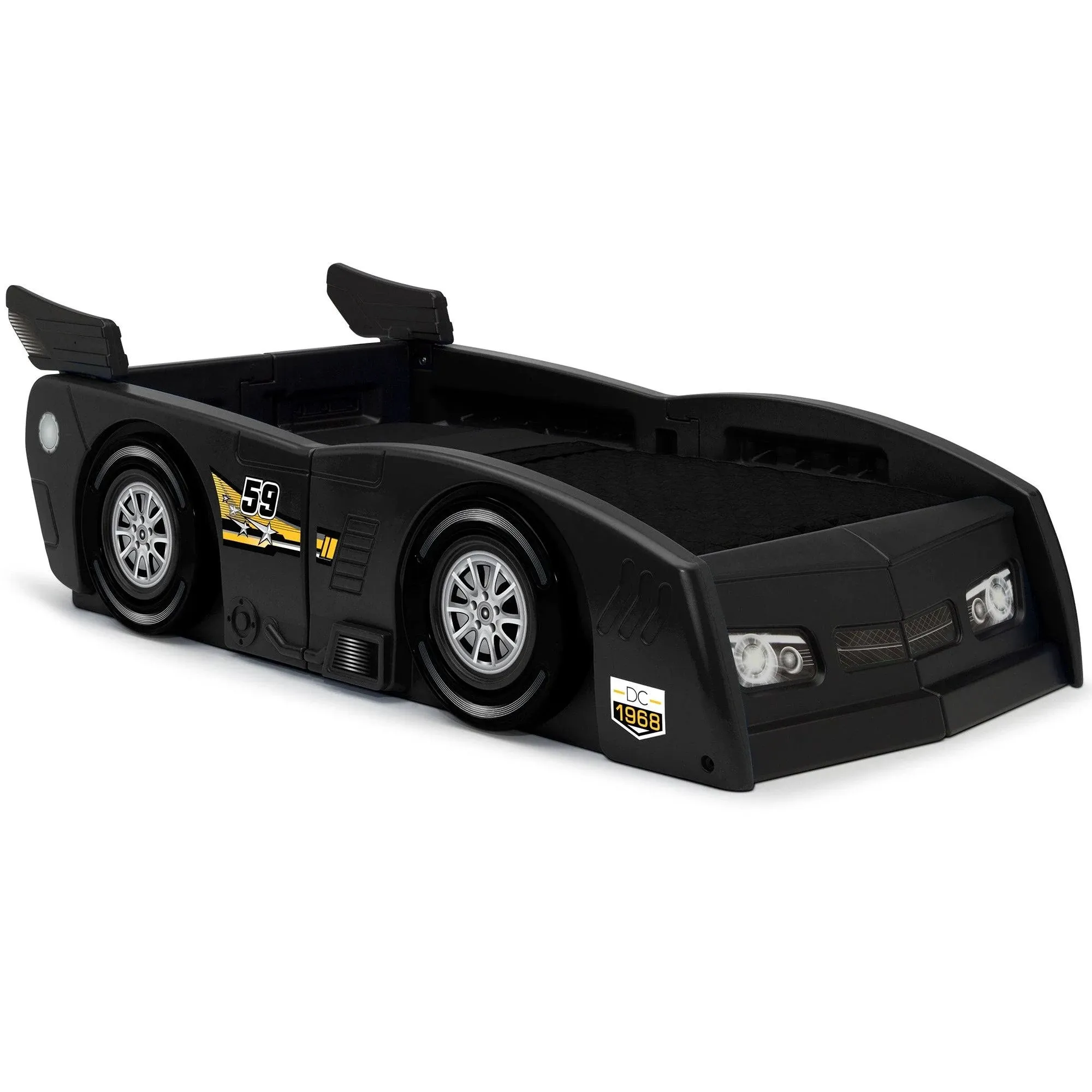 Delta Children Grand Prix Race Car Toddler & Twin Bed, Black