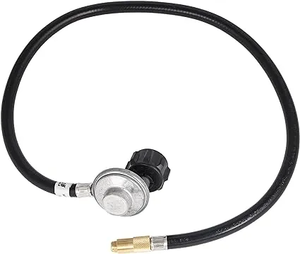 36 in. L Rubber Gas Line Hose and Regulator