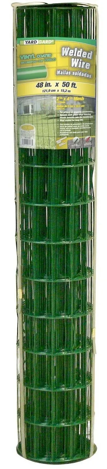 48 in. x 50 ft. Green Vinyl Coated Welded Wire with 2 in. x 4 in. mesh