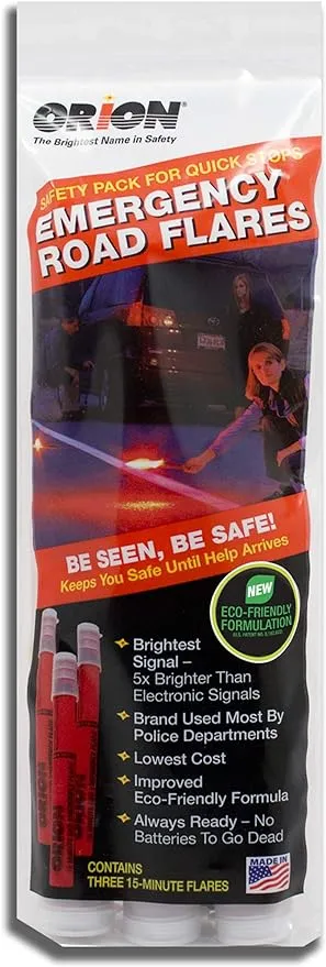 Orion Safety Products 3153-08 3-15 Minute Road Flares (1 Pack of 3 Flares)- Model # 3153-08Orion Safety Products 3153-08 3-15 Minute Road Flares…