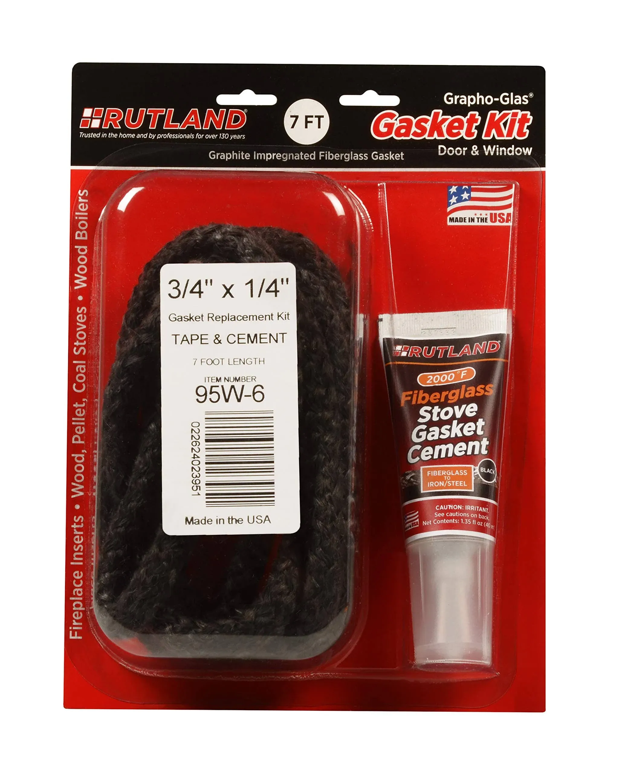 Rutland Grapho-Glas Flat Stove Gasket Replacement Kit